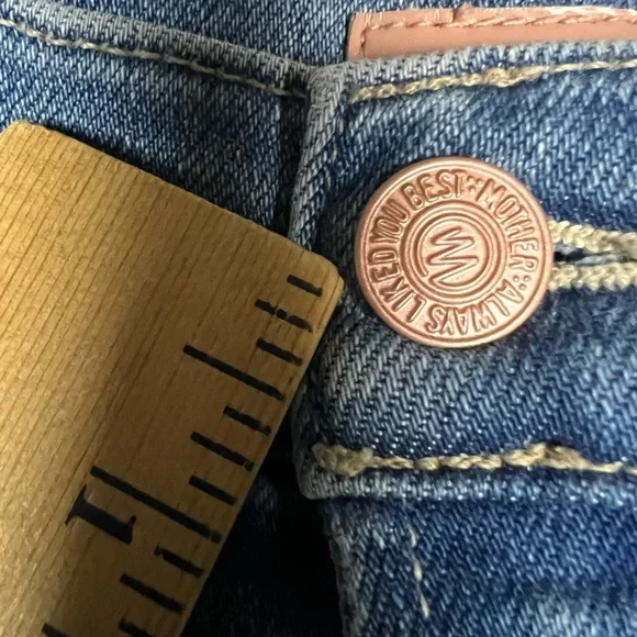 MOTHER Women's High Rise Jeans - Light Blue Straight-leg Size 28x28 Denim Jeans - Picture 9 of 11